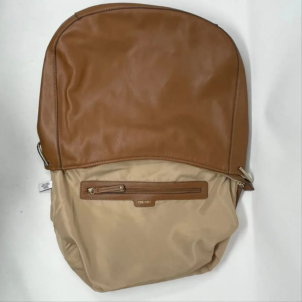 Nine‎ West Sypress Tobacco Brown Vegan Leather Medium Hobo Bag